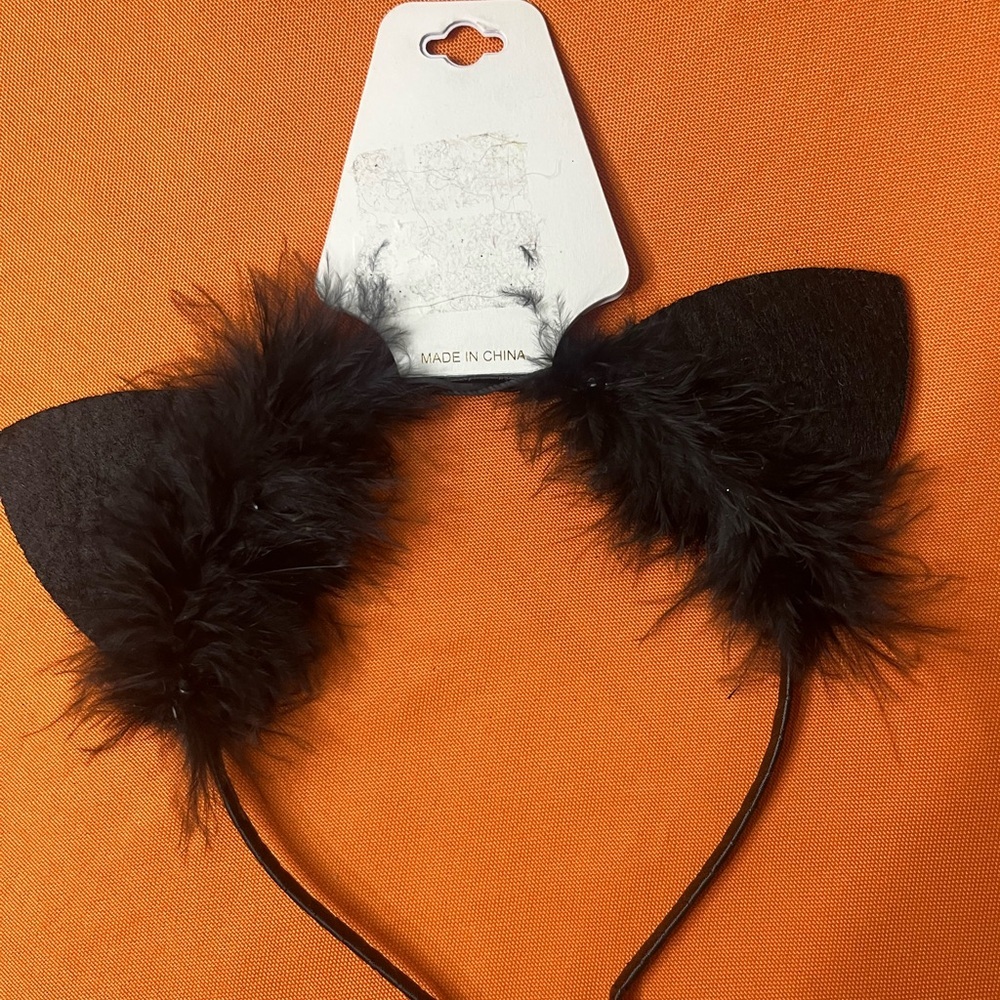 6/$25 nOir Jewelry Black Cat Ears Headband - Picture 7 of 11